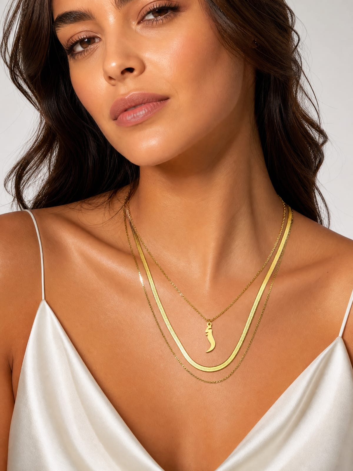 Double Layer Initial Alphabet Letters Necklace