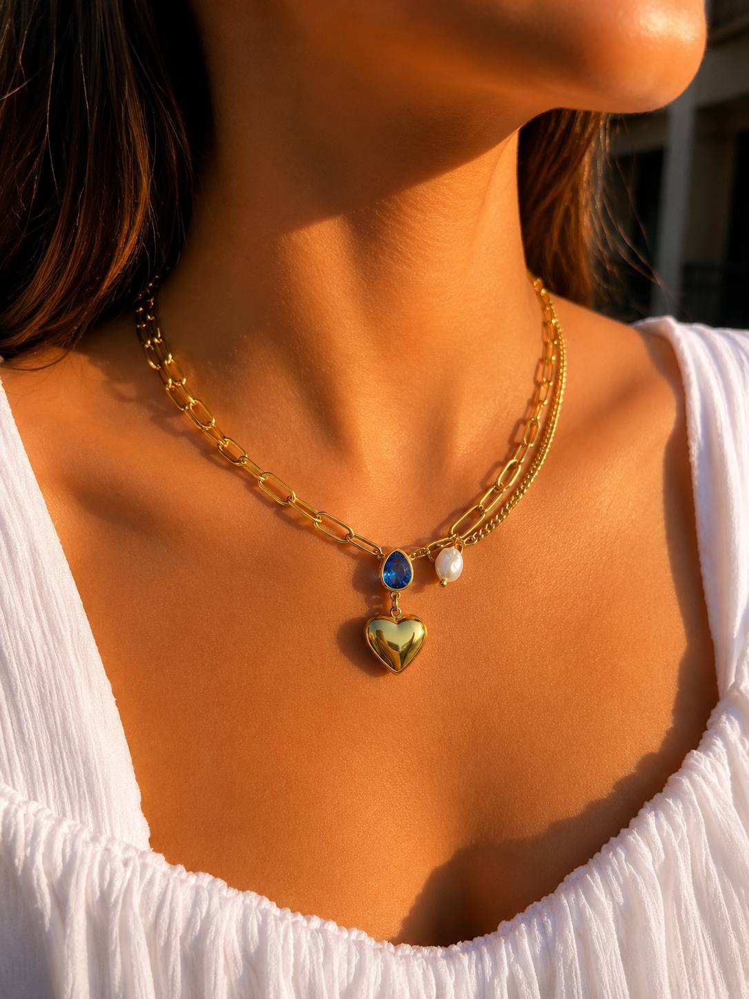 Azure Heart Necklace