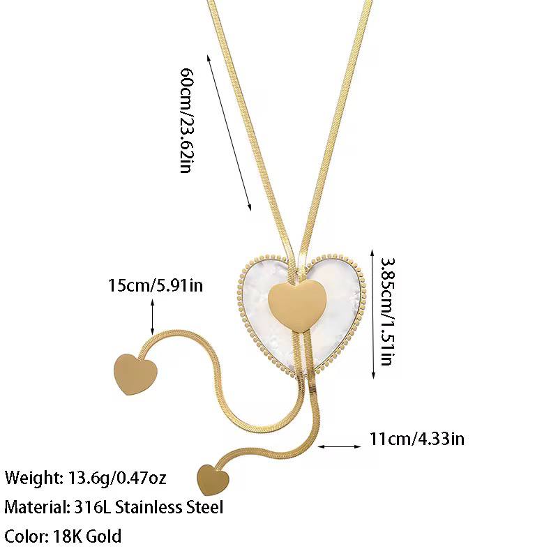 Heart Drop Lariat Necklace