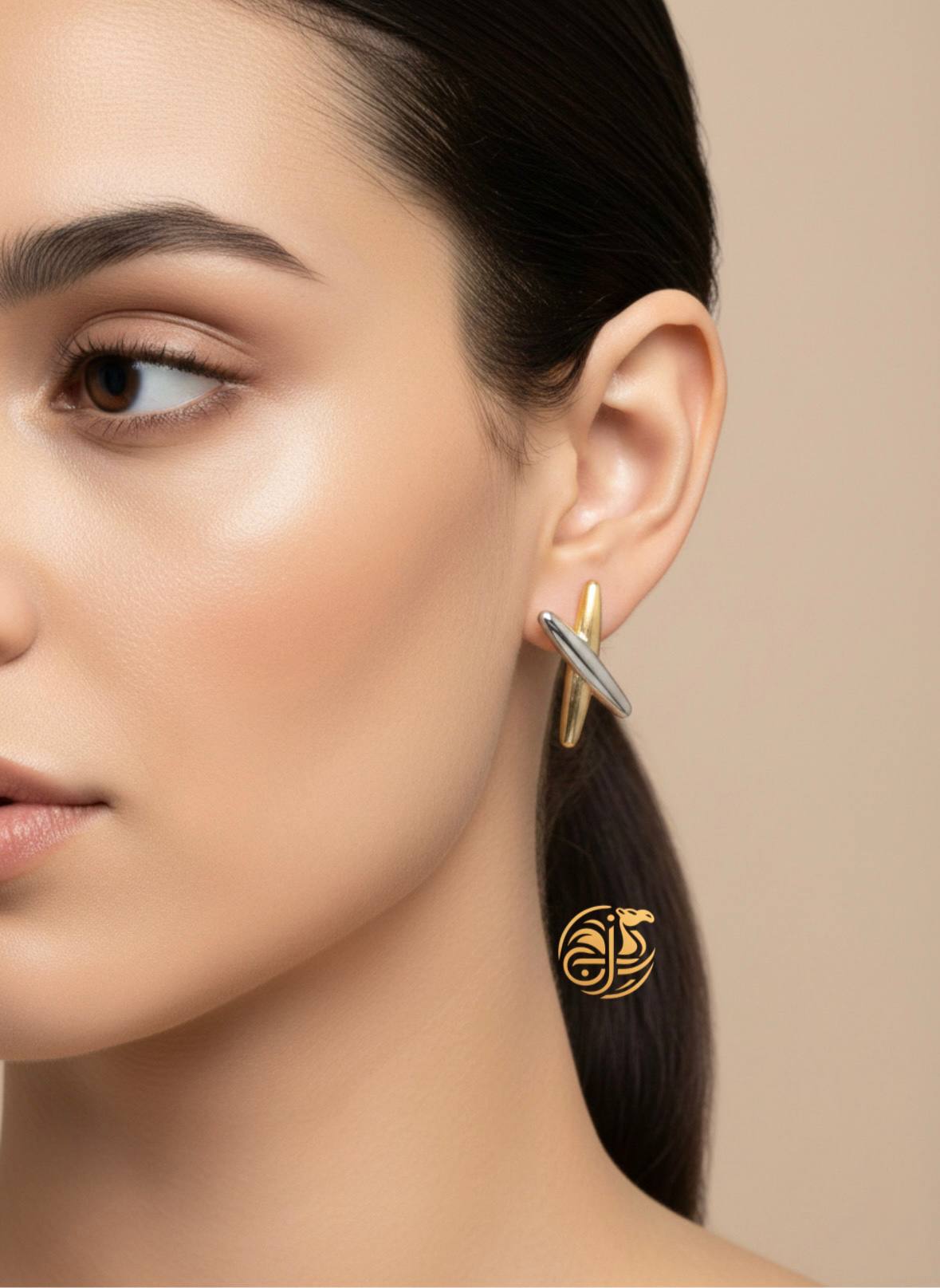 Twisted Two-Tone Statement Earrings