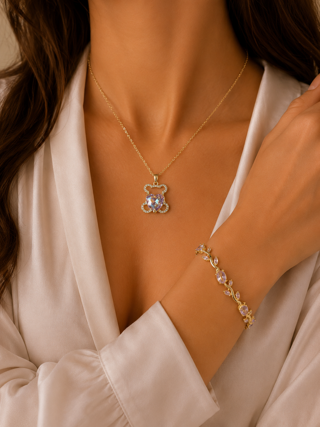 Teddy Heart & Tulip Bracelet Set