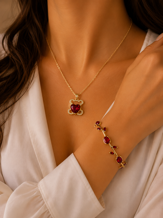 Teddy Heart & Tulip Bracelet Set