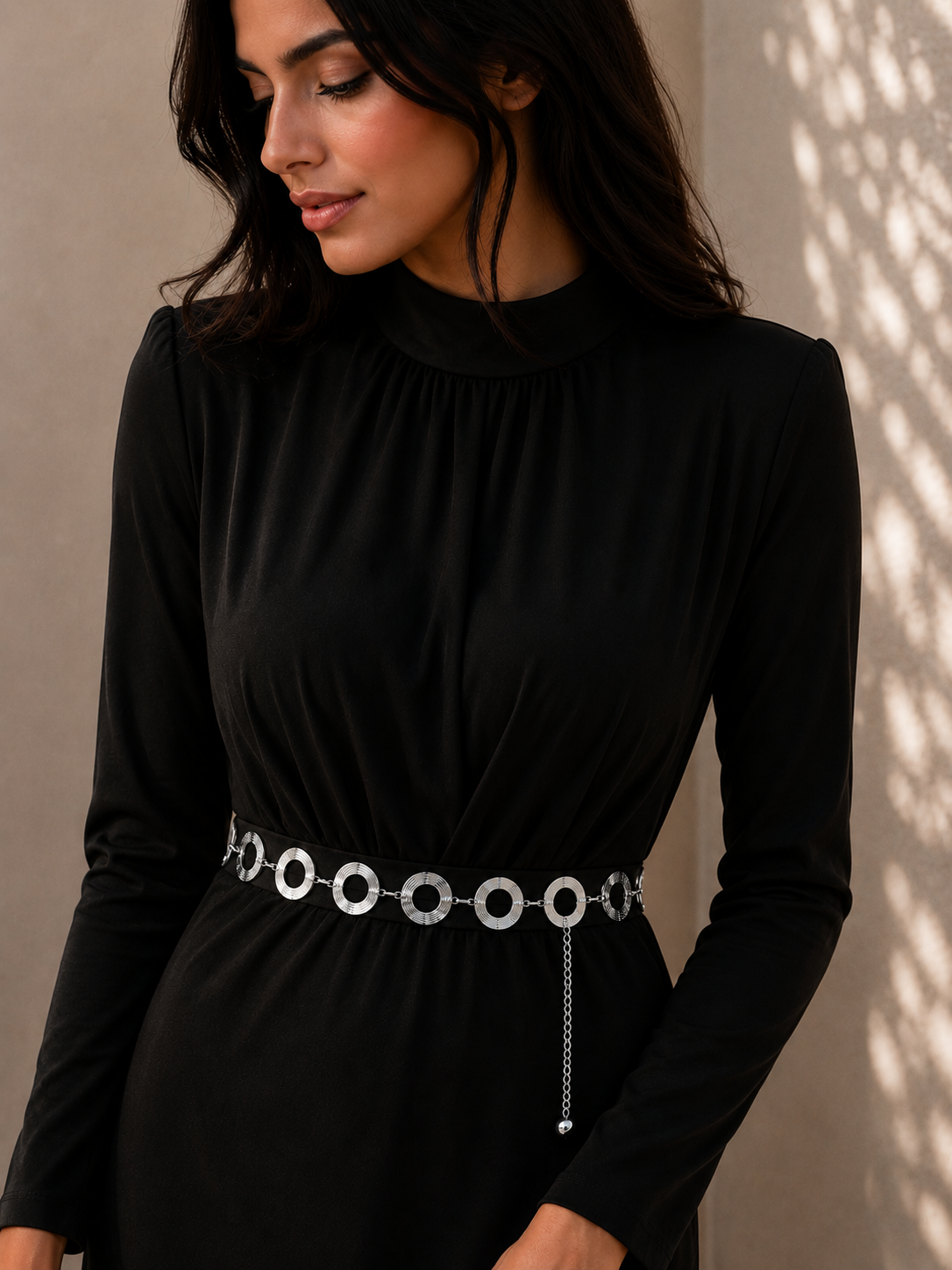 Shein Oxidized Textured Circle Belt