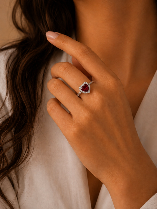 Heart Halo Adjustable Ring