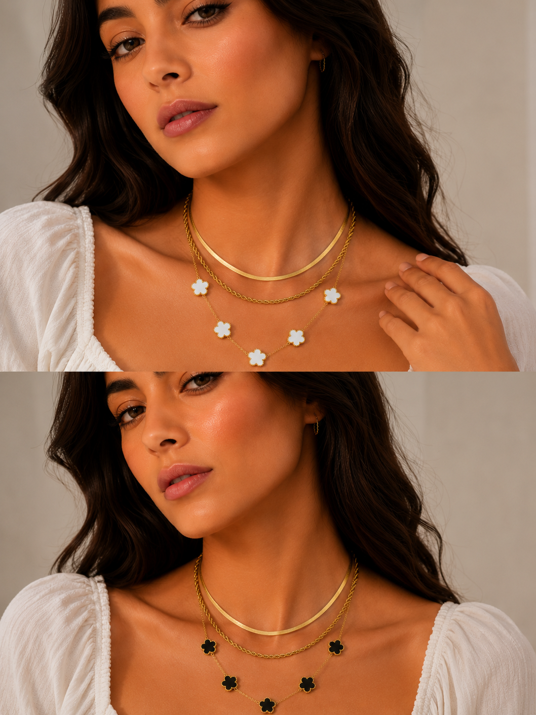 Van Cleef Clover Layered Necklace