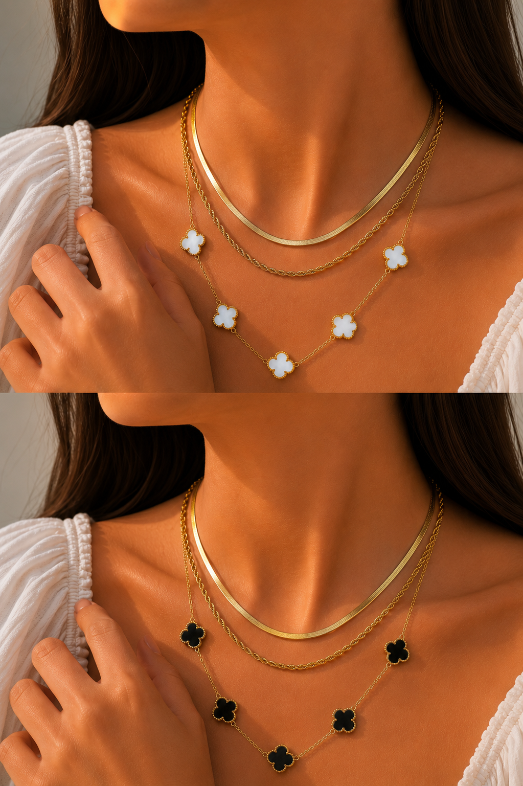 Van Cleef Clover Layered Necklace