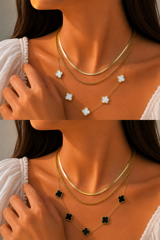 Van Cleef Clover Layered Necklace