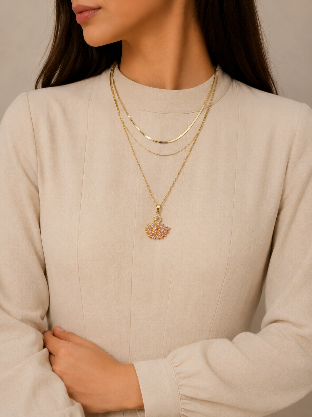 Double Layer Swan Necklace