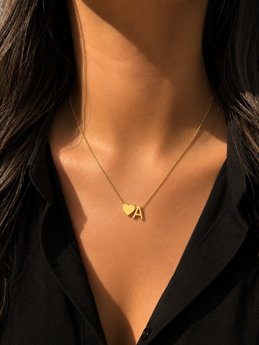 Heart & Initial Necklace