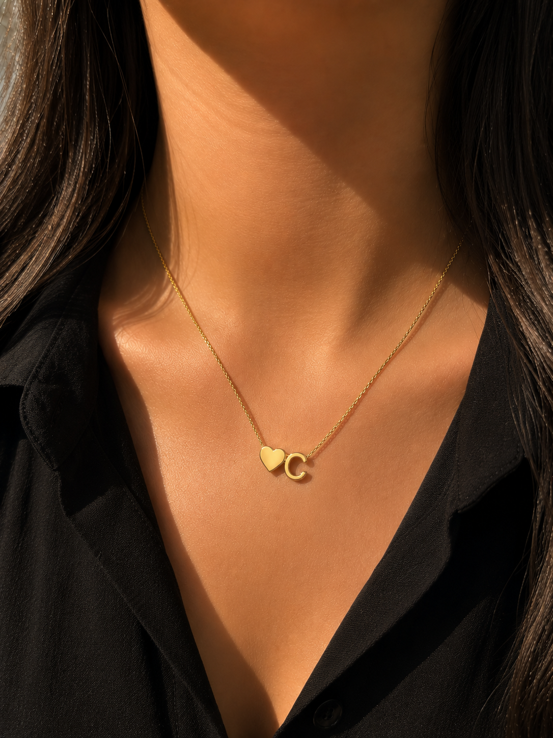 Heart & Initial Necklace