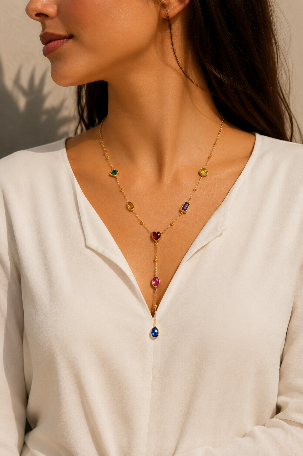 Radiant Gem Drop Necklace
