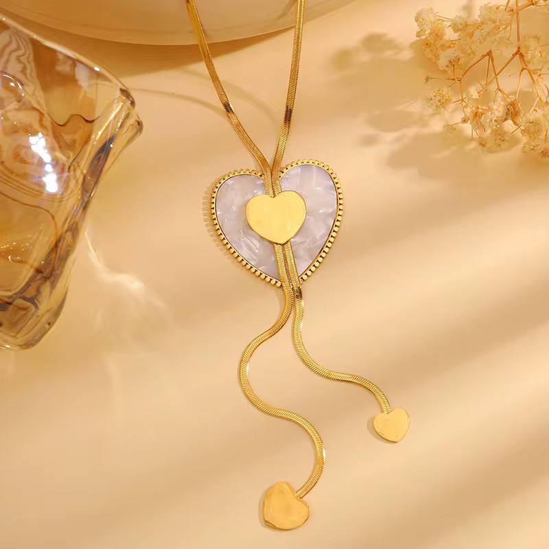 Heart Drop Lariat Necklace