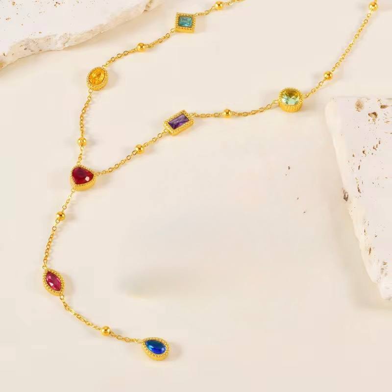 Radiant Gem Drop Necklace