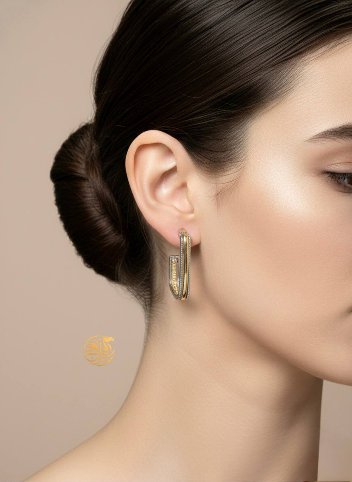 Double Line Oval Hoop Earrings