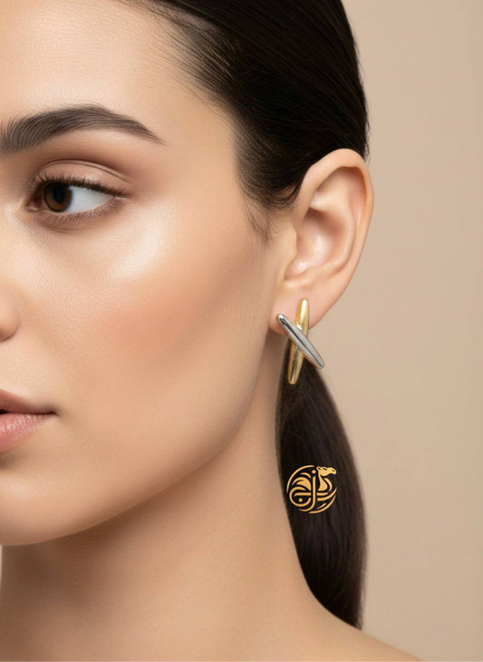 Twisted Two-Tone Statement Earrings
