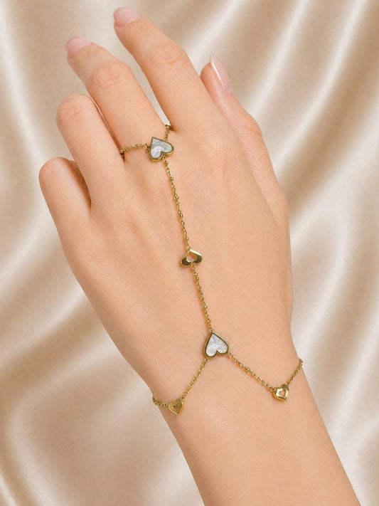 Pearl Heart Hand Chain