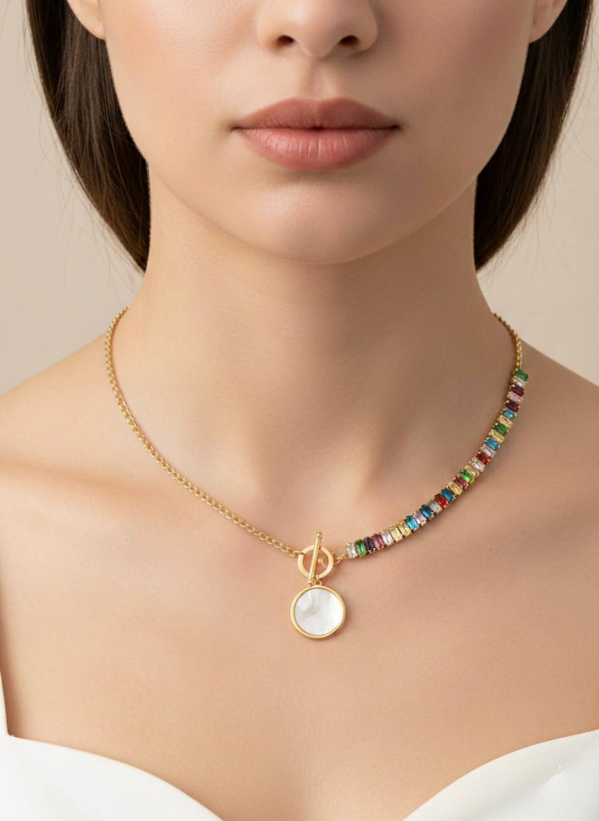 Half Tennis Snake Necklace